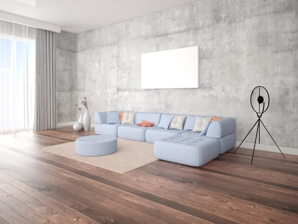 Infrarotheizung für die Wand in einem Wohnzimmer.